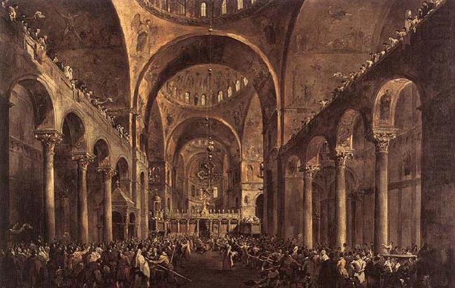 Doge Alvise IV Mocenigo Appears to the People in St Mark's Basilica in 1763, GUARDI, Francesco